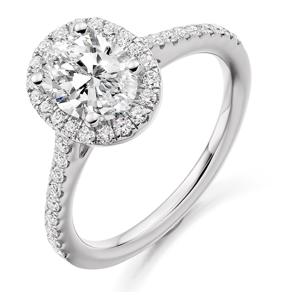 Sterling Silver Oval Halo Promise Ring | CZ Dress Ring