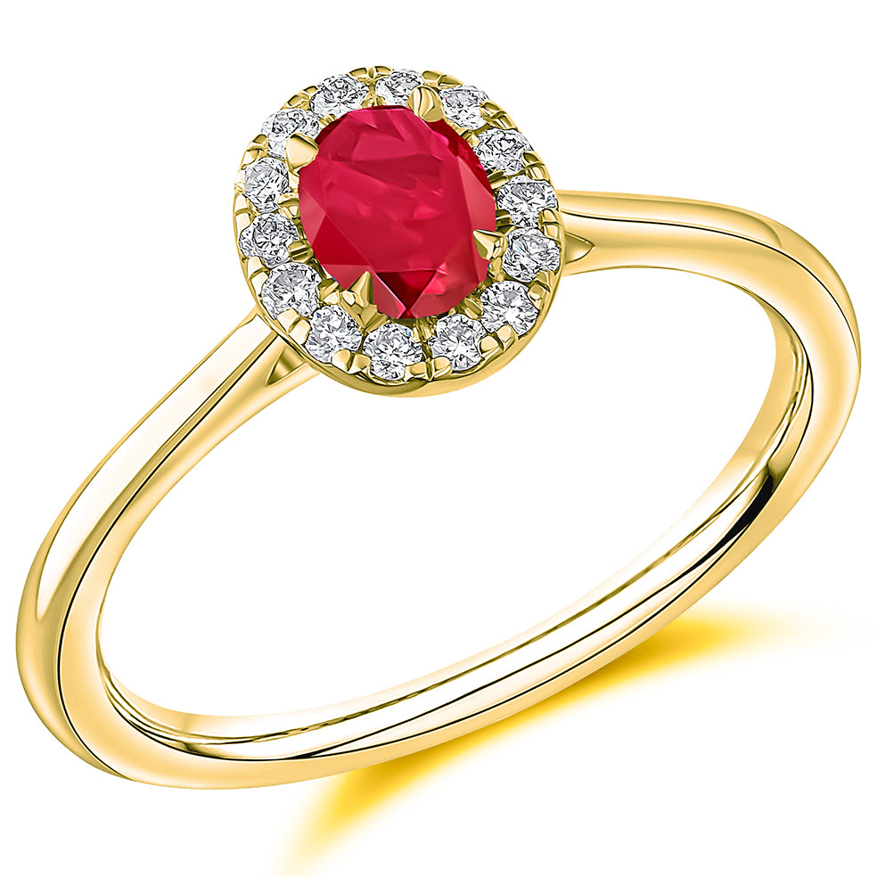 18ct Gold Ruby and Diamond Ring