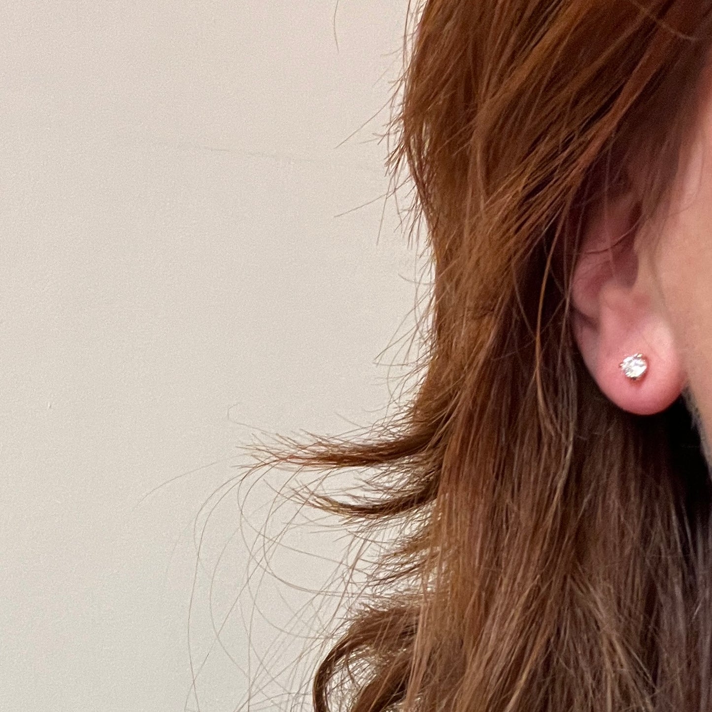 0.50 Three Claw Yellow Gold Natural Diamond Stud Earrings