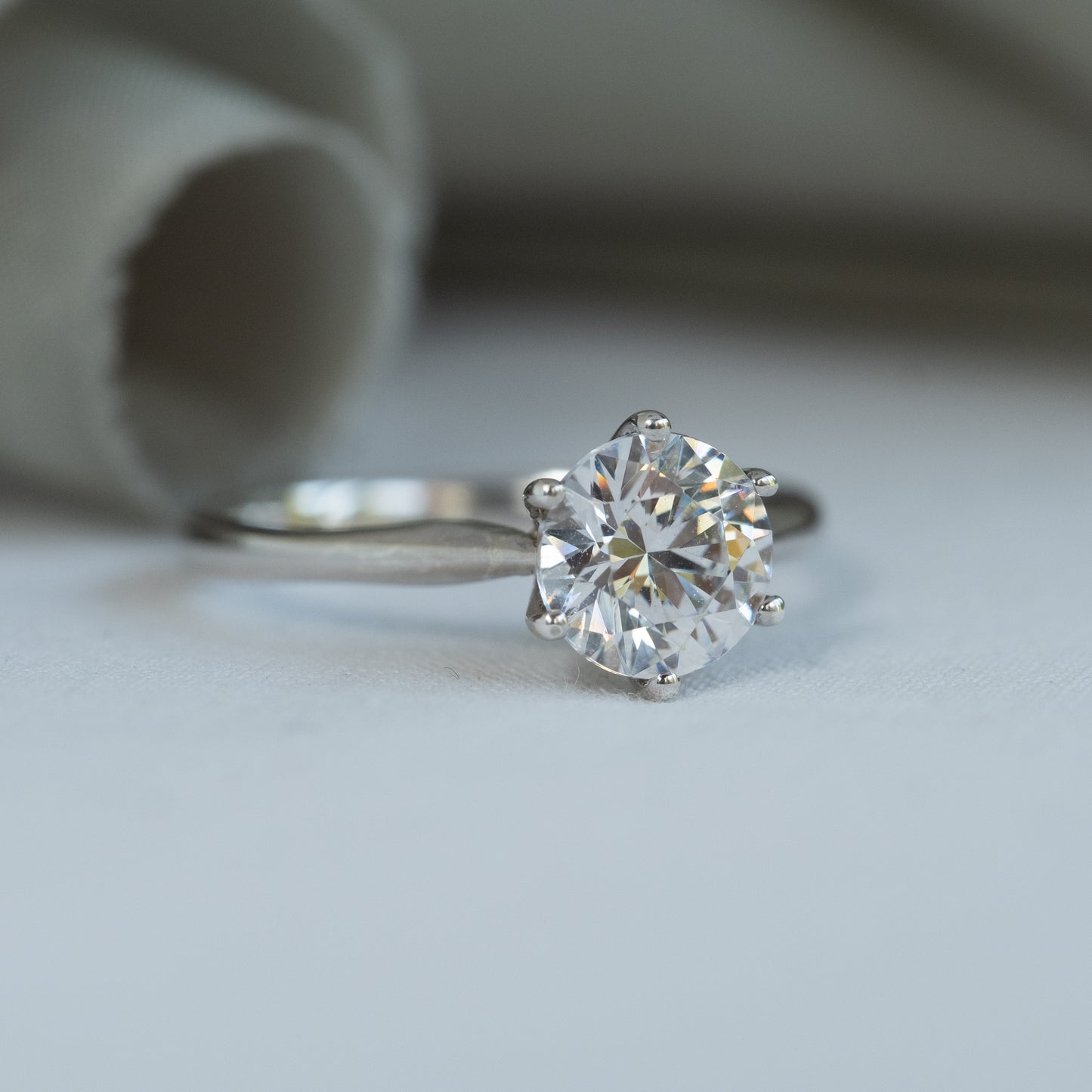 Sterling Silver Round Solitaire Ring