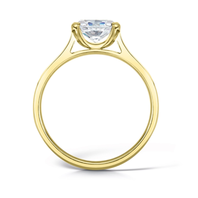 East-West Oval Diamond Engagement Ring