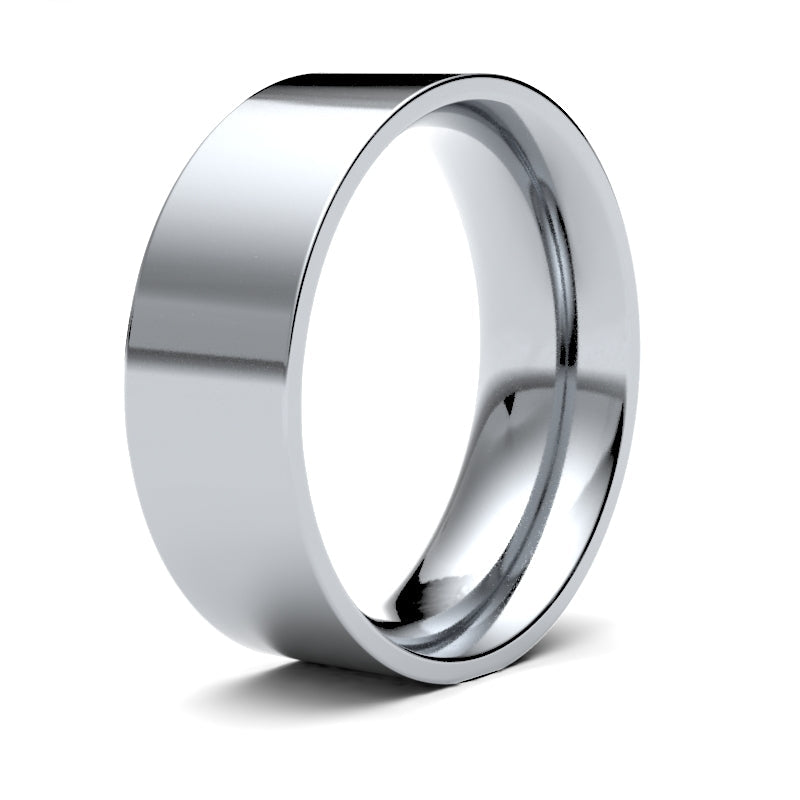 7mm Flat Court Mens Wedding Ring