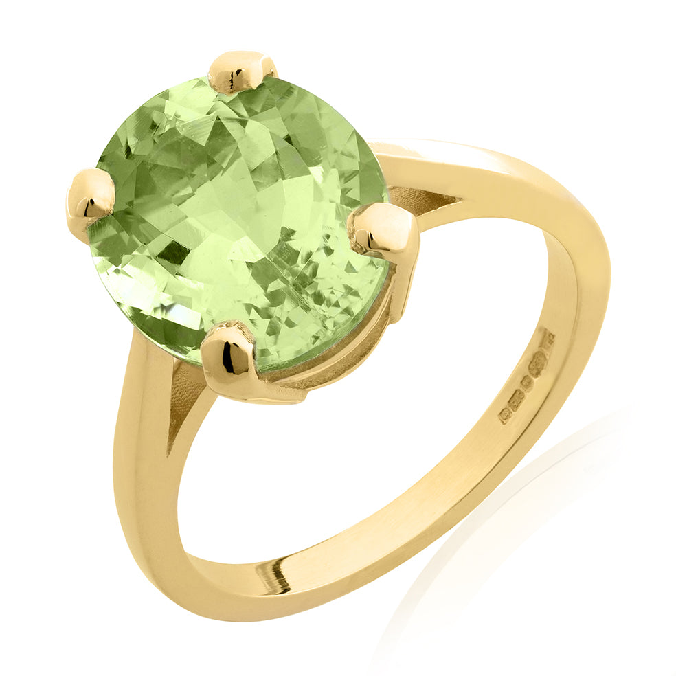 9ct Gold Oval Peridot Ring