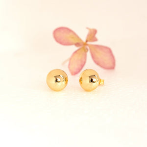 9ct gold button stud earrings