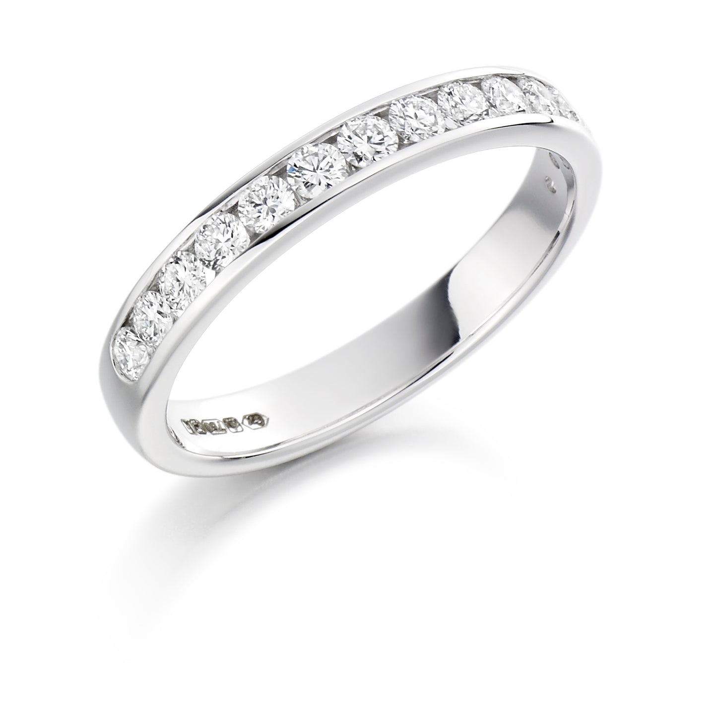 Sterling Silver Ring - 0.50ct Round Brilliant CZ in a Channel Setting