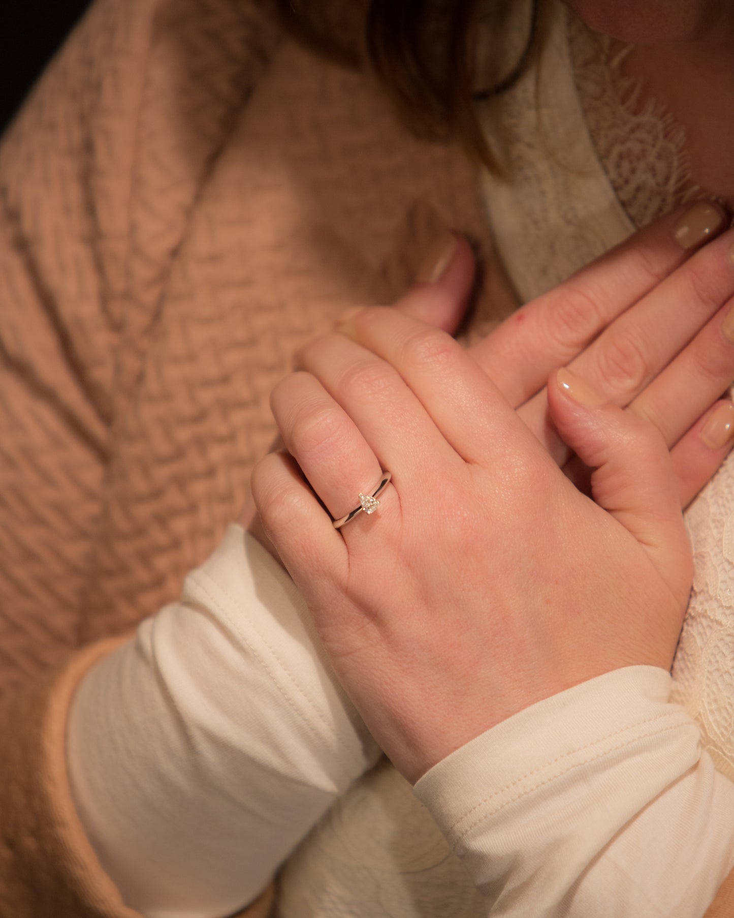 18ct White Gold Pear Solitaire Diamond Ring