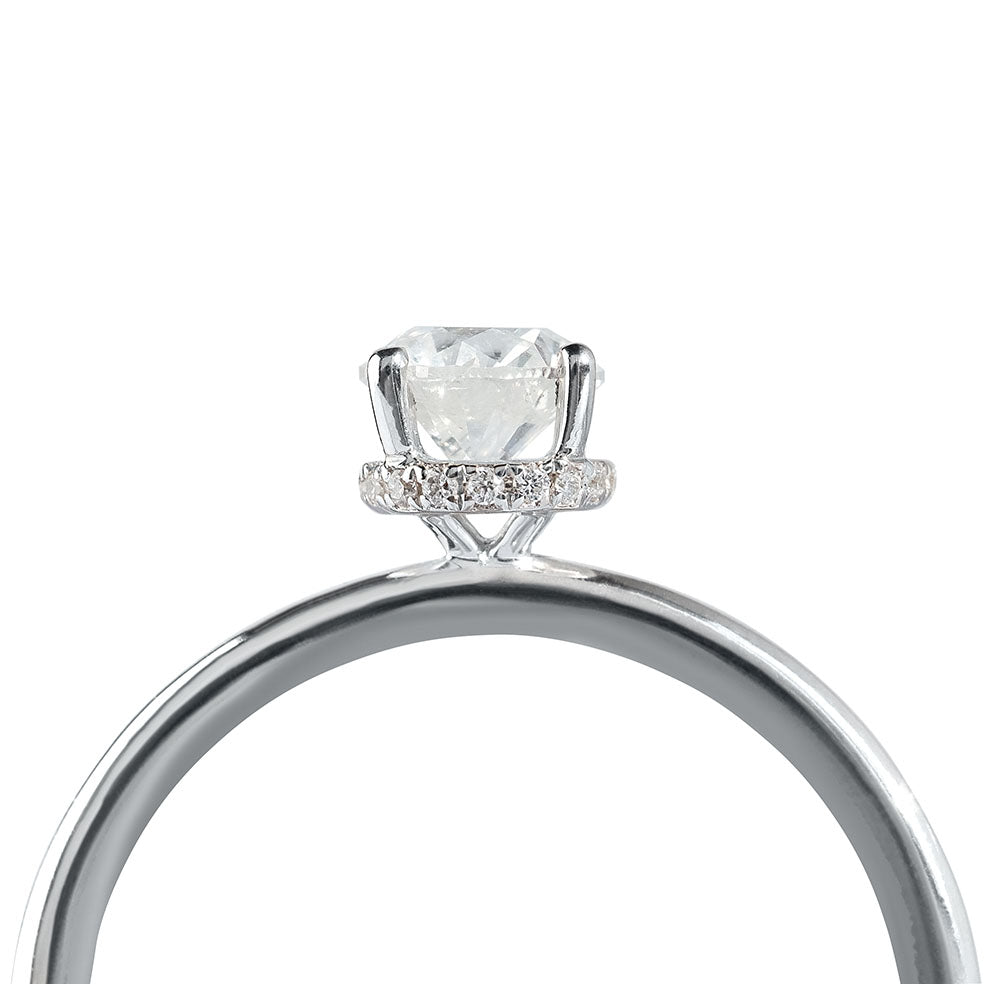 18ct White Gold Solitaire Diamond Ring (With a hidden Halo)