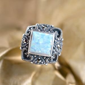 Opal Art Deco style ring