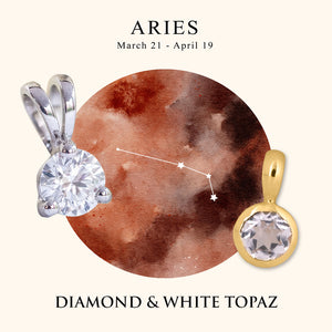 DIAMONDS & WHITE TOPAZ - Aries Birthstones