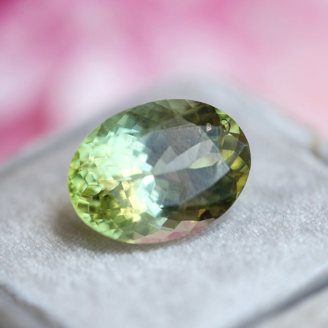 Peridot oval cut gemstone