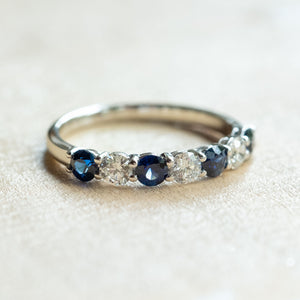 Sapphire and diamond eternity ring