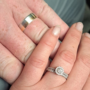 Ladies and Gents Wedding Rings on Hands