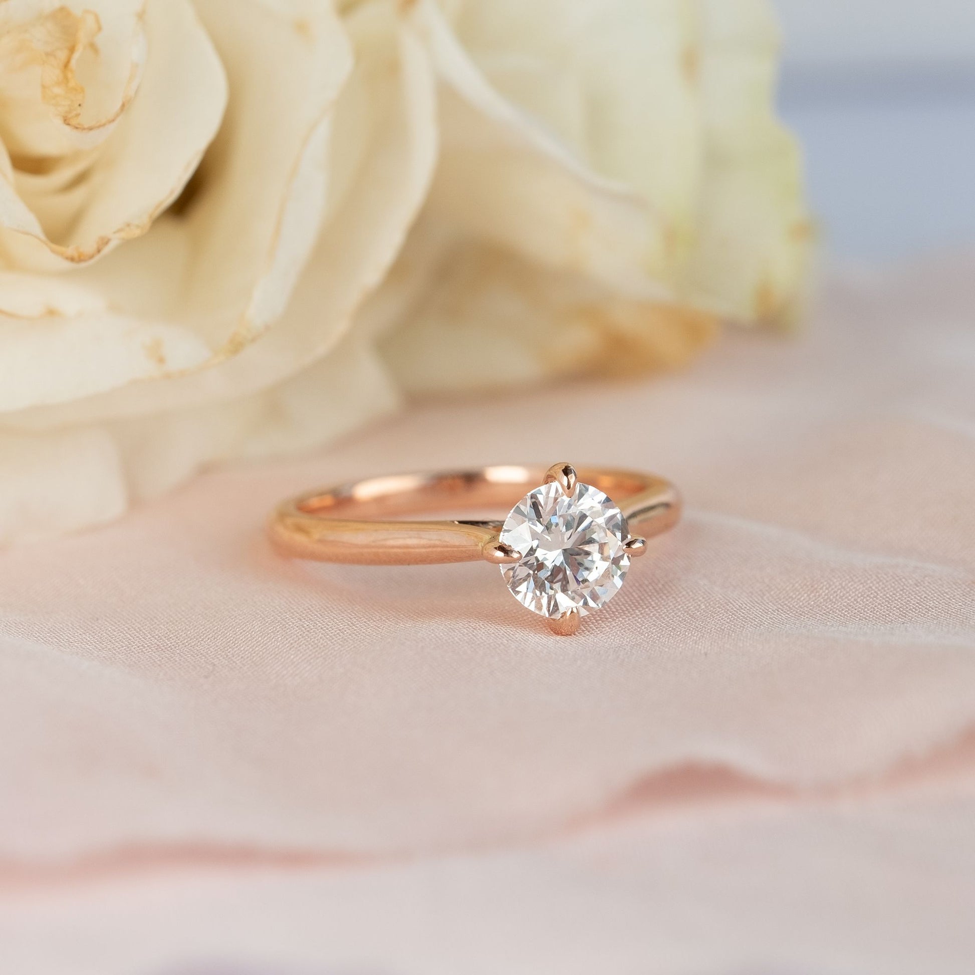 18ct Rose Gold Solitaire Diamond Ring