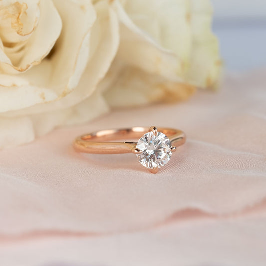 18ct Rose Gold Solitaire Diamond Ring