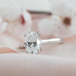 Oval Lab Grown Solitaire Diamond Engagement Ring
