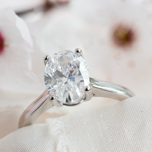 Oval Lab Grown Solitaire Diamond Engagement Ring