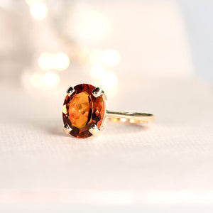 9ct gold citrine dress ring