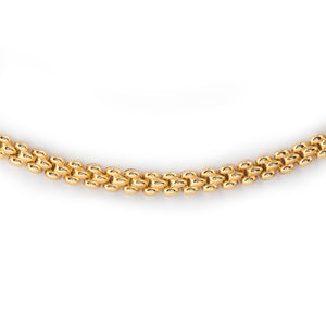 detail of 9ct gold panther link necklace