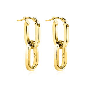 9ct gold double hoop earrings