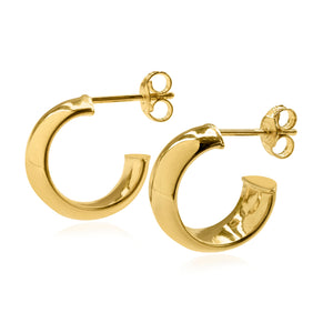 9ct gold half hoop earrings