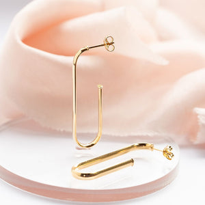 9ct gold elongated earrings