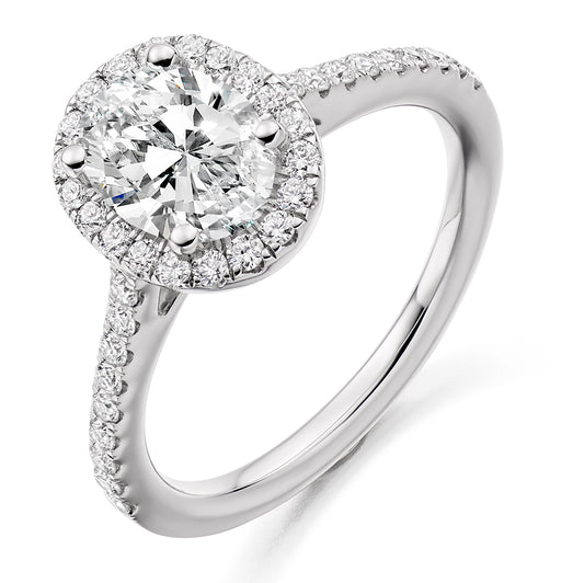 Sterling Silver Oval Halo Ring