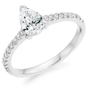 Sterling Silver Pear Solitaire Ring