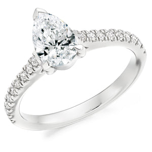 Sterling Silver Pear Solitaire Ring