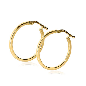 25mm square edge gold hoop earrings