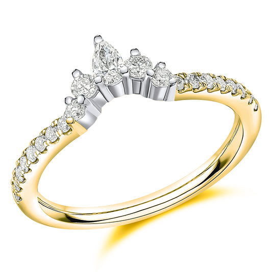 0.35ct Round Brilliant & Pear Cut Diamond Ring