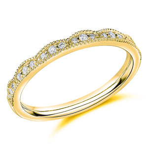 18ct Gold Diamond Ring with Milgrain Detail