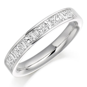 Sterling Silver and CZ Princess Cut Baguette Cut Ring