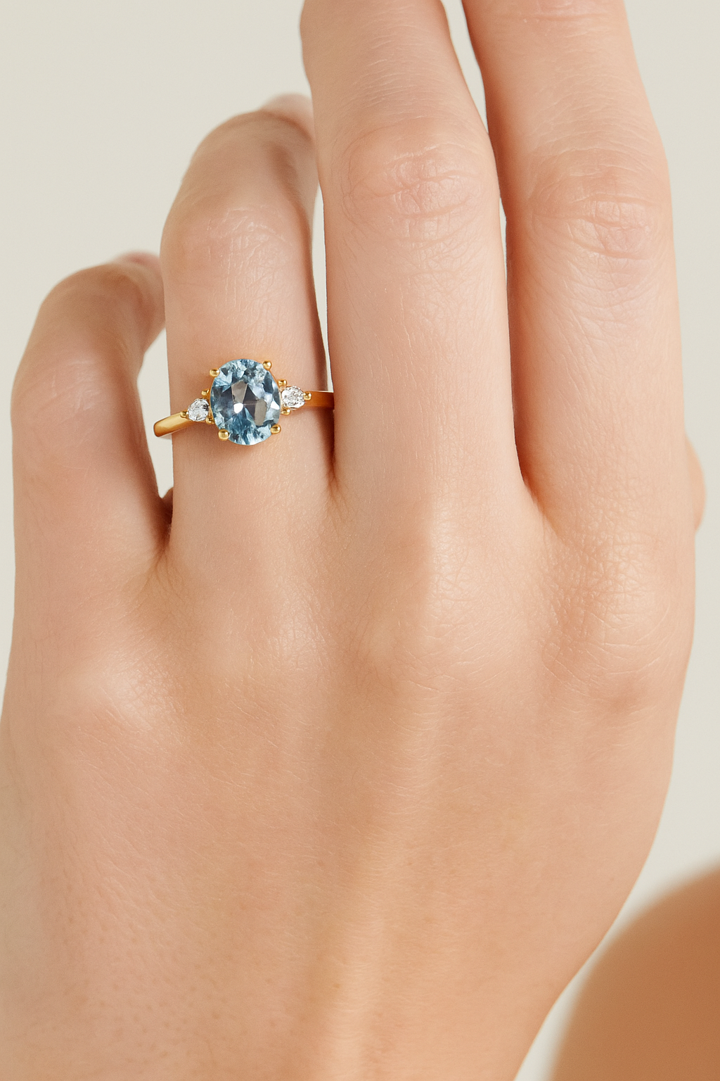 Blue Topaz & Diamond Ring