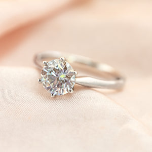 Sterling Silver Round Solitaire Ring