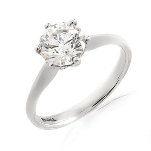 Sterling Silver Round Solitaire Ring