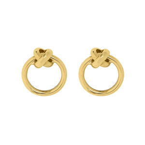 9ct gold knot and ring earrings