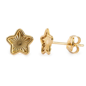 9ct gold star shaped stud earrings