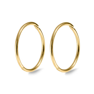 9ct Gold 14mm Sleeper Earrings