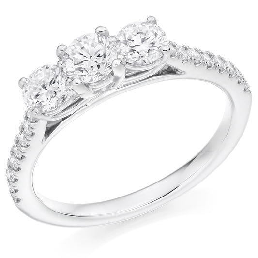 Sterling Silver Three Stone Ring