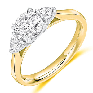 Three Stone Diamond Engagement Ring - 1.38ct