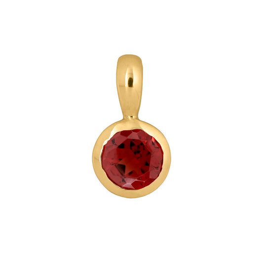 9ct gold garnet birthstone charm for January