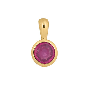 Ruby birthstone charm set in 9ct gold