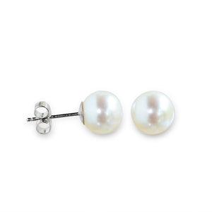Freshwater Cultured pearl earrings with a silver back