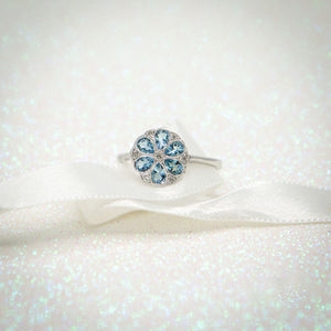 Aquamarine and diamond ring