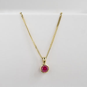 9ct gold Ruby birthstone pendant