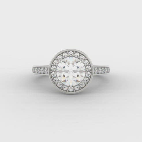 0.33ct Round Brilliant Cut Diamond 0.25ct Diamond Halo Engagement Ring