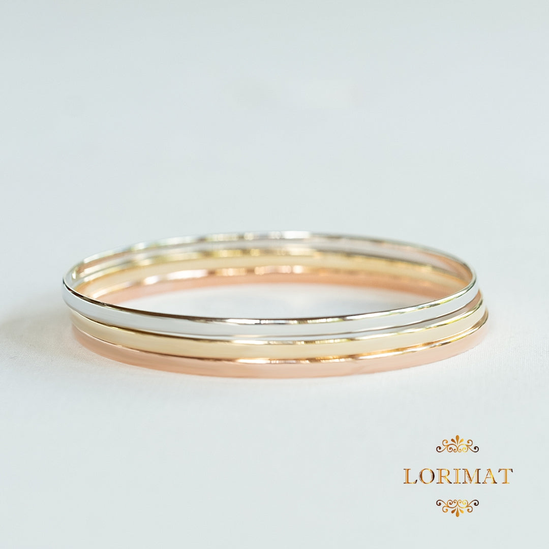 9ct Yellow Gold 3mm Soft Court Bangle