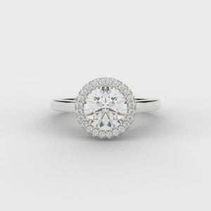 0.33ct Halo Engagement ring with Plain Shoulders - Total diamond weight 0.53ct