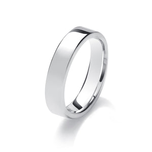 4mm Flat Court Mens Wedding Ring - (Home Try-On)