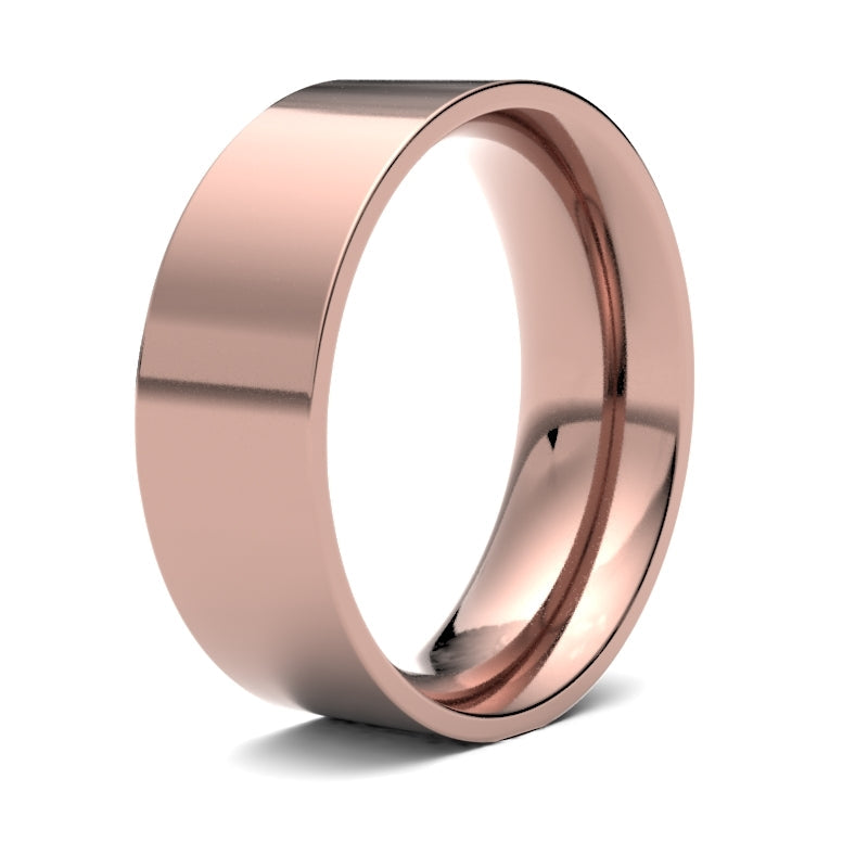 7mm Flat Court Mens Wedding Ring